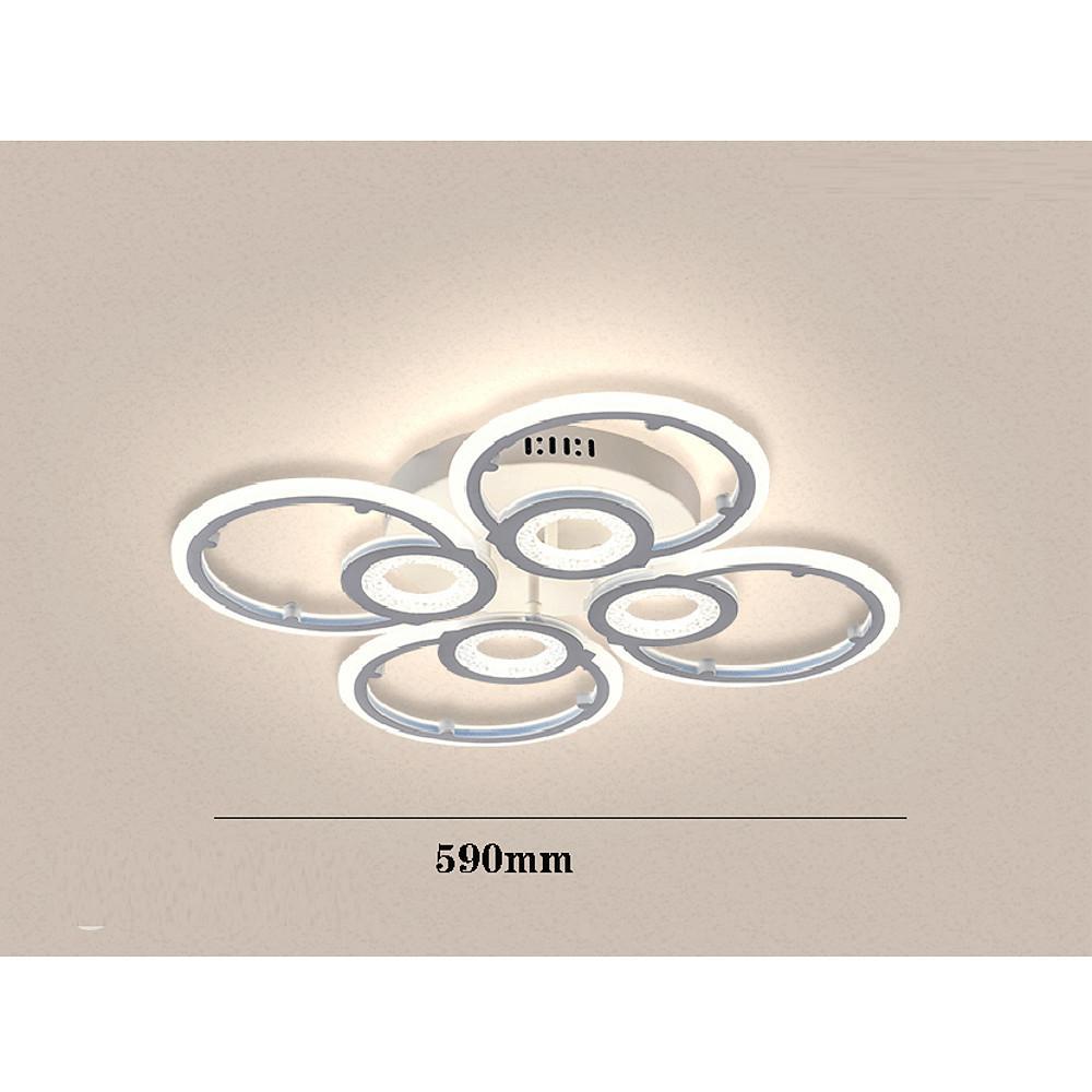 Modern Geometric Ring LED Flush Mount Ceiling Light for Bedroom Living Room White Metal Nordic Style