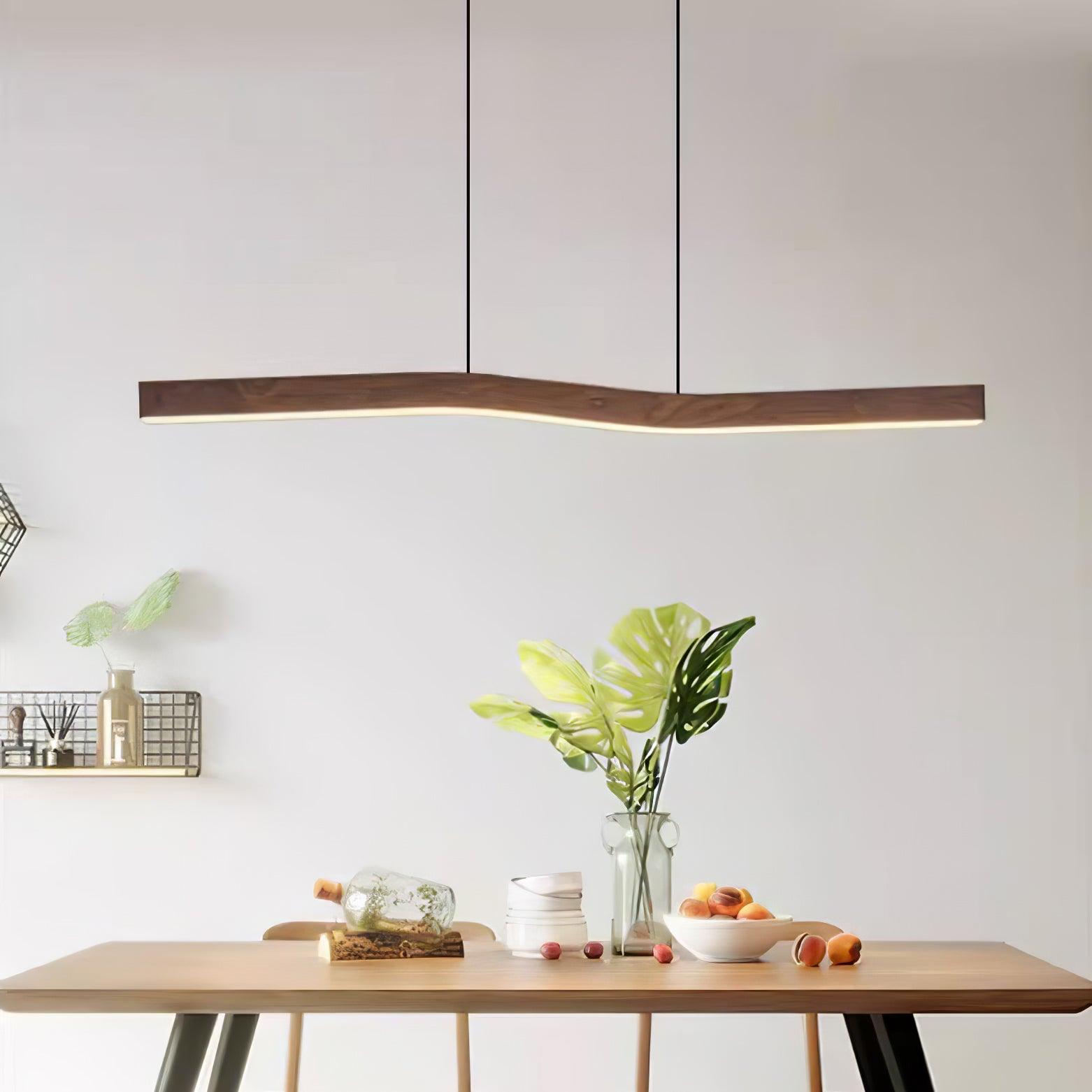 Camur Linear Ceiling Pendant Light Modern Minimalist LED Hanging Lamp for Office and Dining