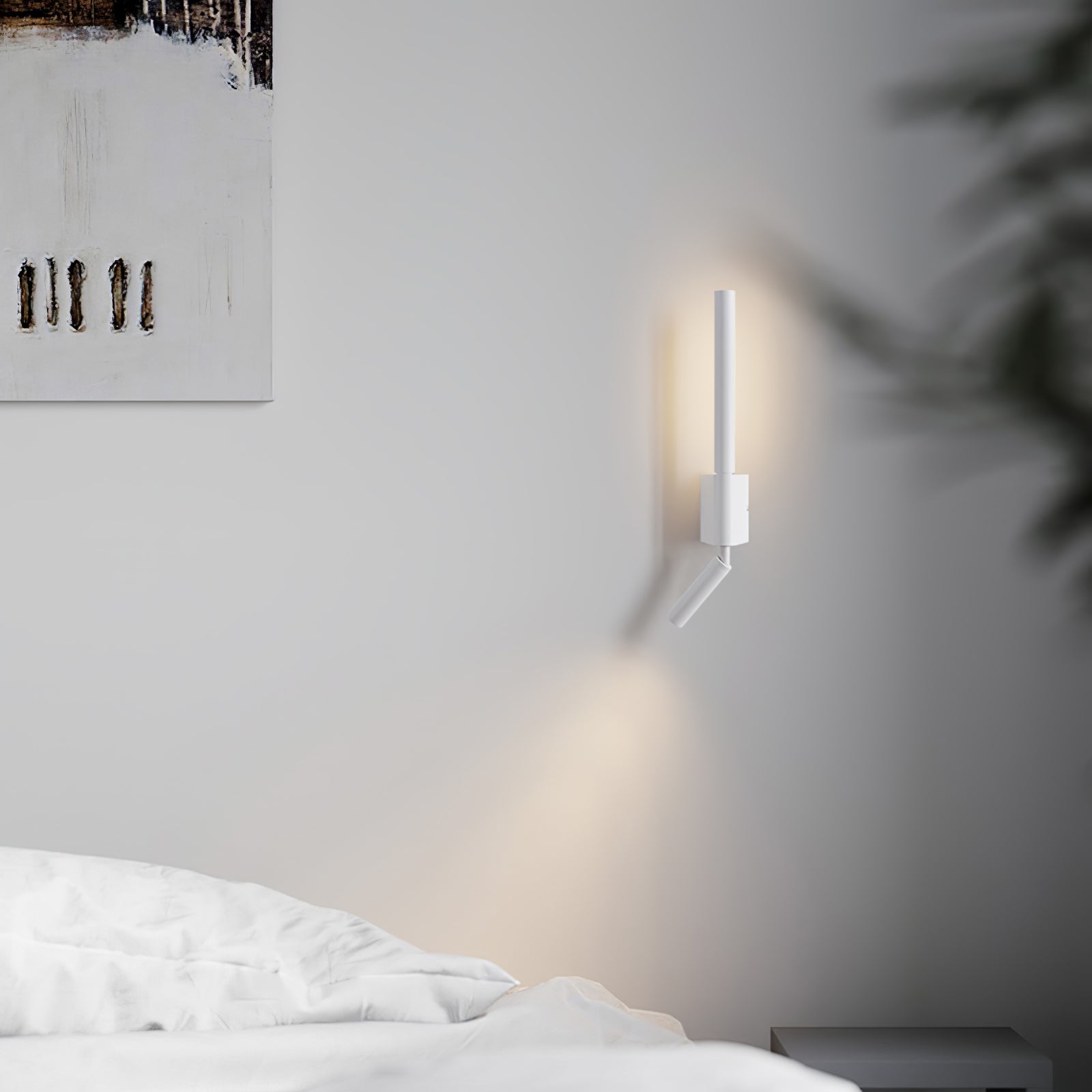 Canut Modern LED Wall Sconce with Adjustable Reading Arm and Indirect Ambient Light