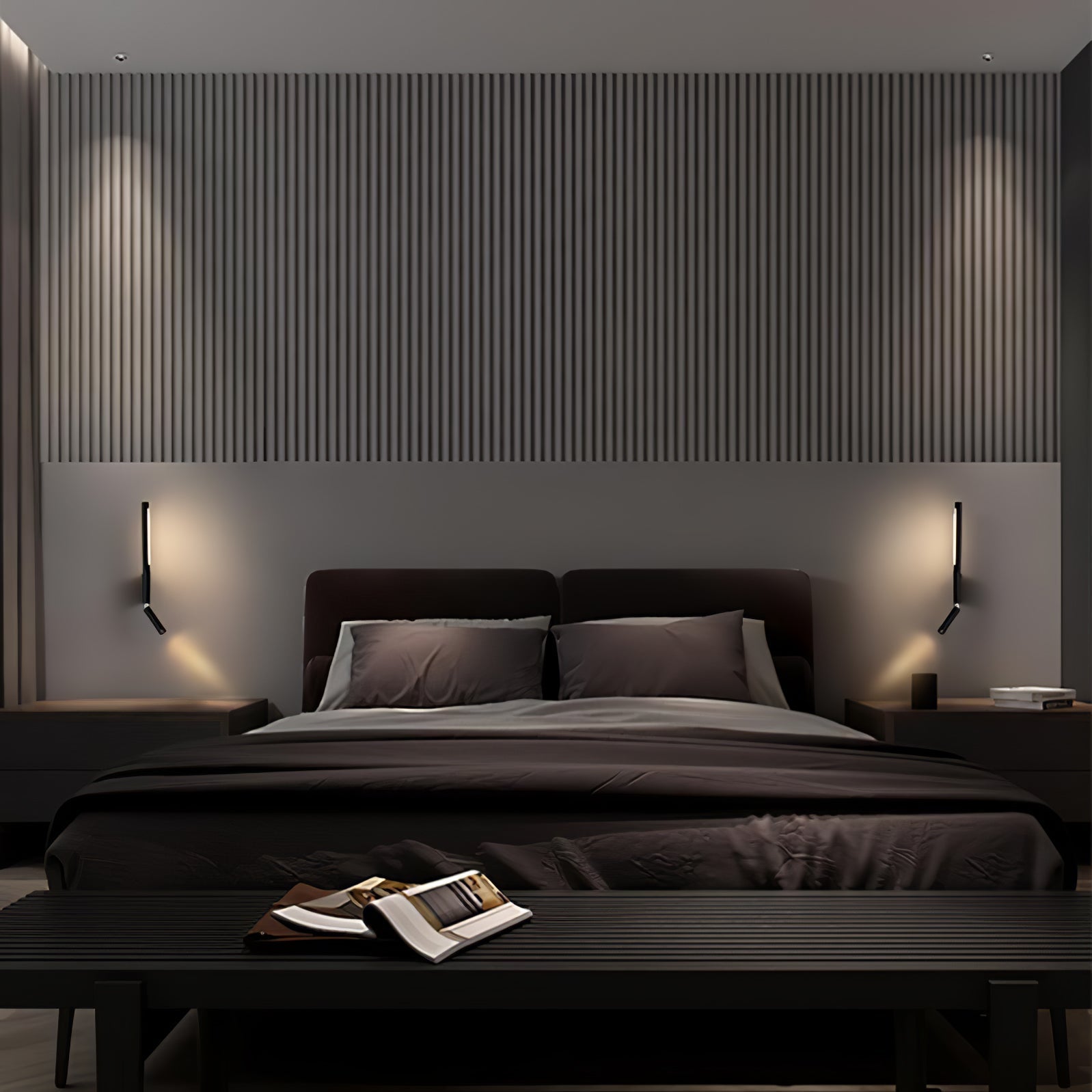 Canut Modern LED Wall Sconce with Adjustable Reading Arm and Indirect Ambient Light