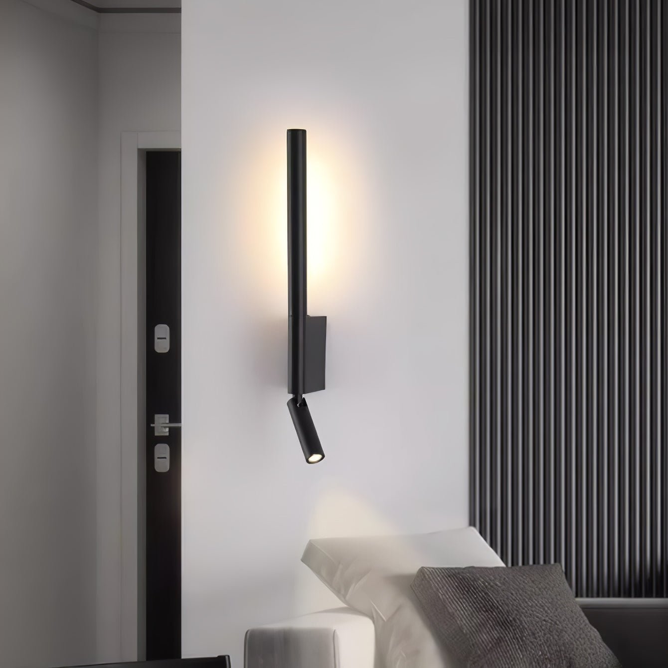 Canut Modern LED Wall Sconce with Adjustable Reading Arm and Indirect Ambient Light