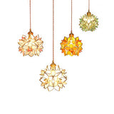 Capiz Shell Flower Sphere Pendant Light Brass Hanging Lamp for Dining Room