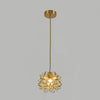Capiz Shell Flower Sphere Pendant Light Brass Hanging Lamp for Dining Room