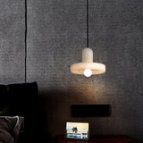 Carrara Alabaster Stone Pendant Lamp Modern White Marble Finish Indoor Hanging Light