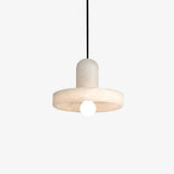 Carrara Alabaster Stone Pendant Lamp Modern White Marble Finish Indoor Hanging Light