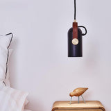 Carronade Adjustable Spot Pendant Light with Metal and Wood Style Industrial Design