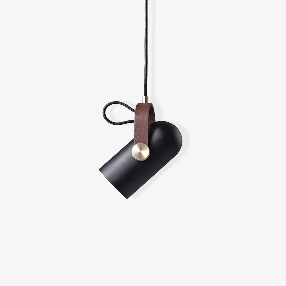 Carronade Adjustable Spot Pendant Light with Metal and Wood Style Industrial Design