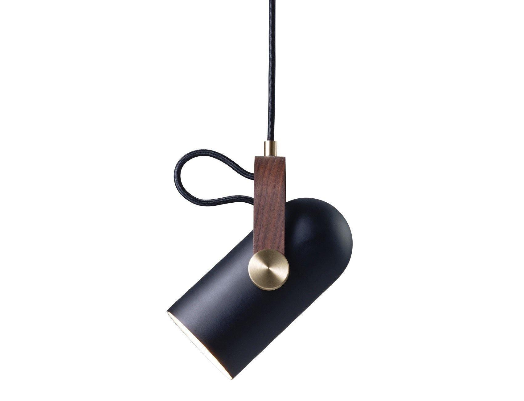 Carronade Adjustable Spot Pendant Light with Metal and Wood Style Industrial Design