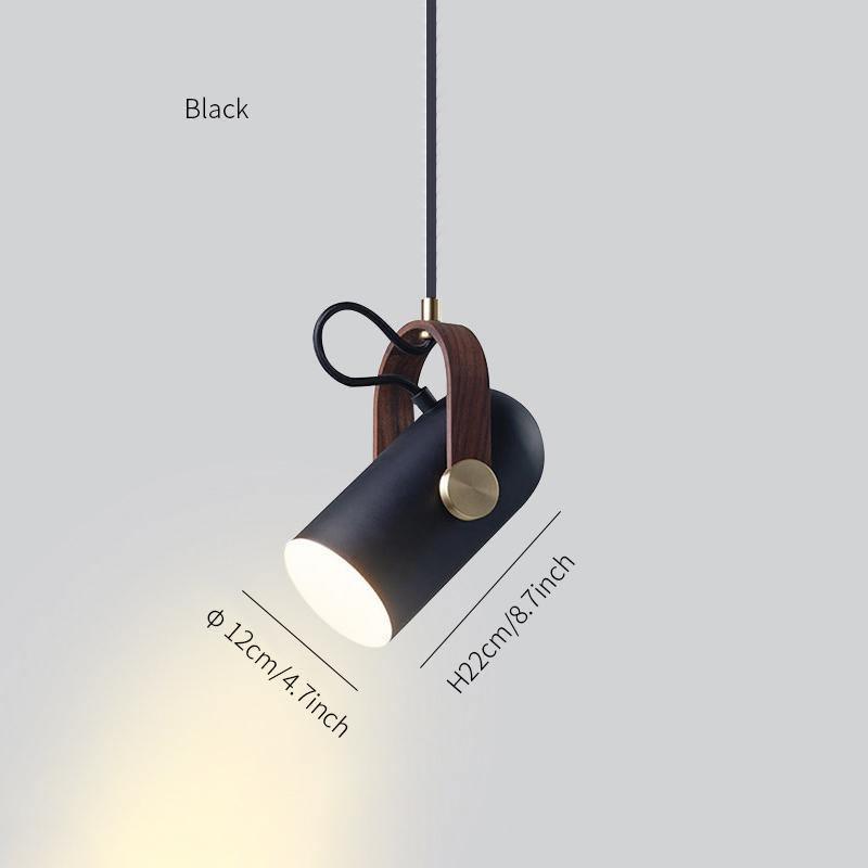 Carronade Adjustable Spot Pendant Light with Metal and Wood Style Industrial Design