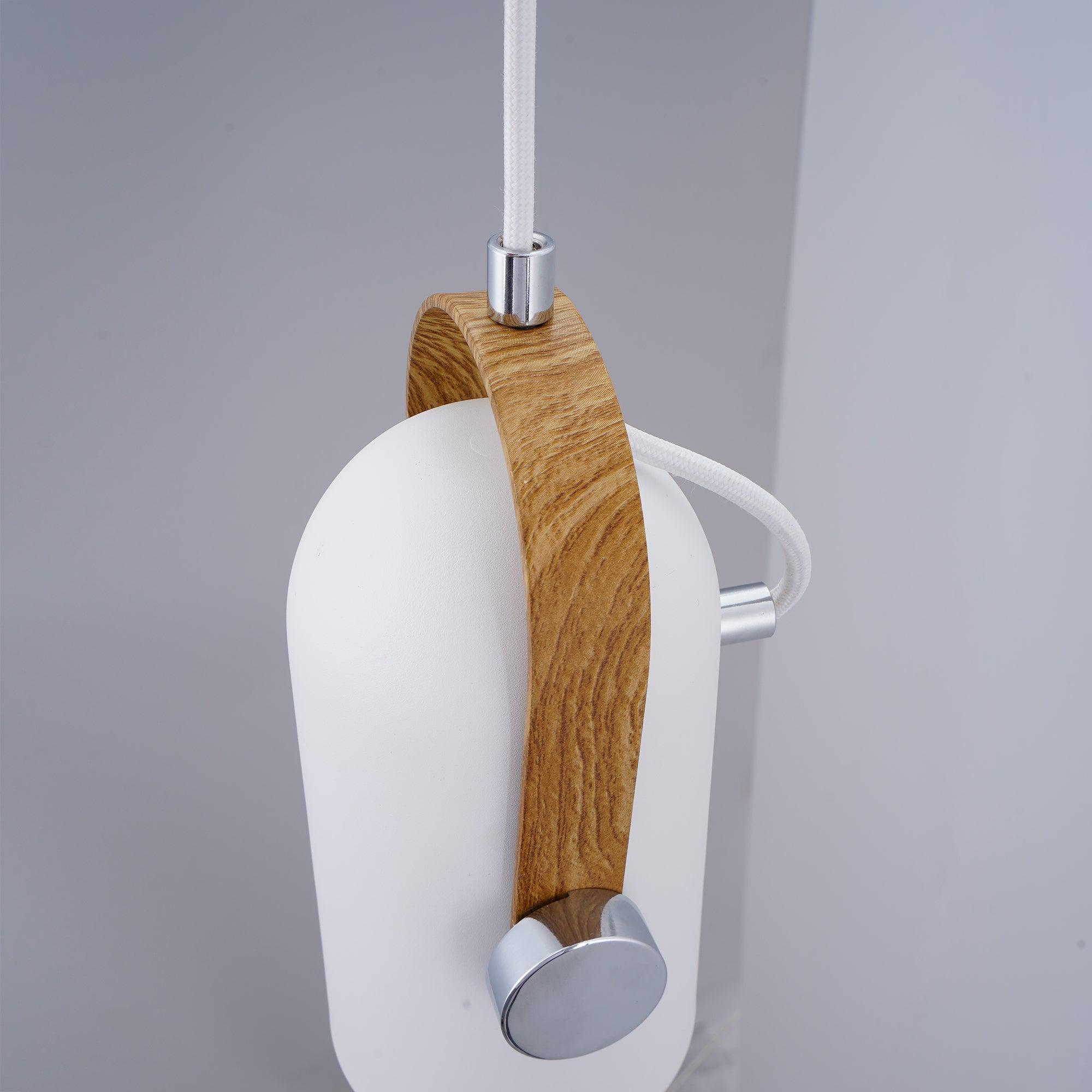 Carronade Adjustable Spot Pendant Light with Metal and Wood Style Industrial Design