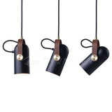 Carronade Adjustable Spot Pendant Light with Metal and Wood Style Industrial Design