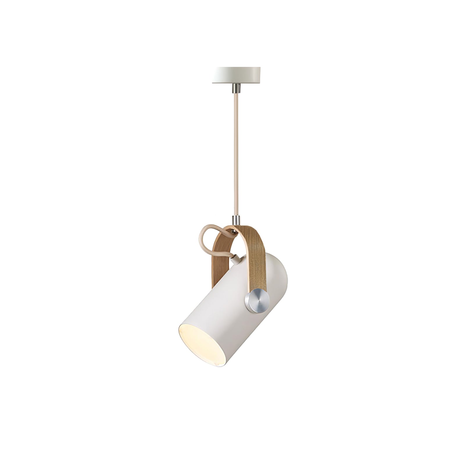 Carronade Adjustable Spot Pendant Light with Metal and Wood Style Industrial Design