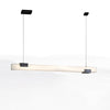 Cary Alabaster Linear LED Pendant Light Brass Modern Long Bar Chandelier for Dining Room