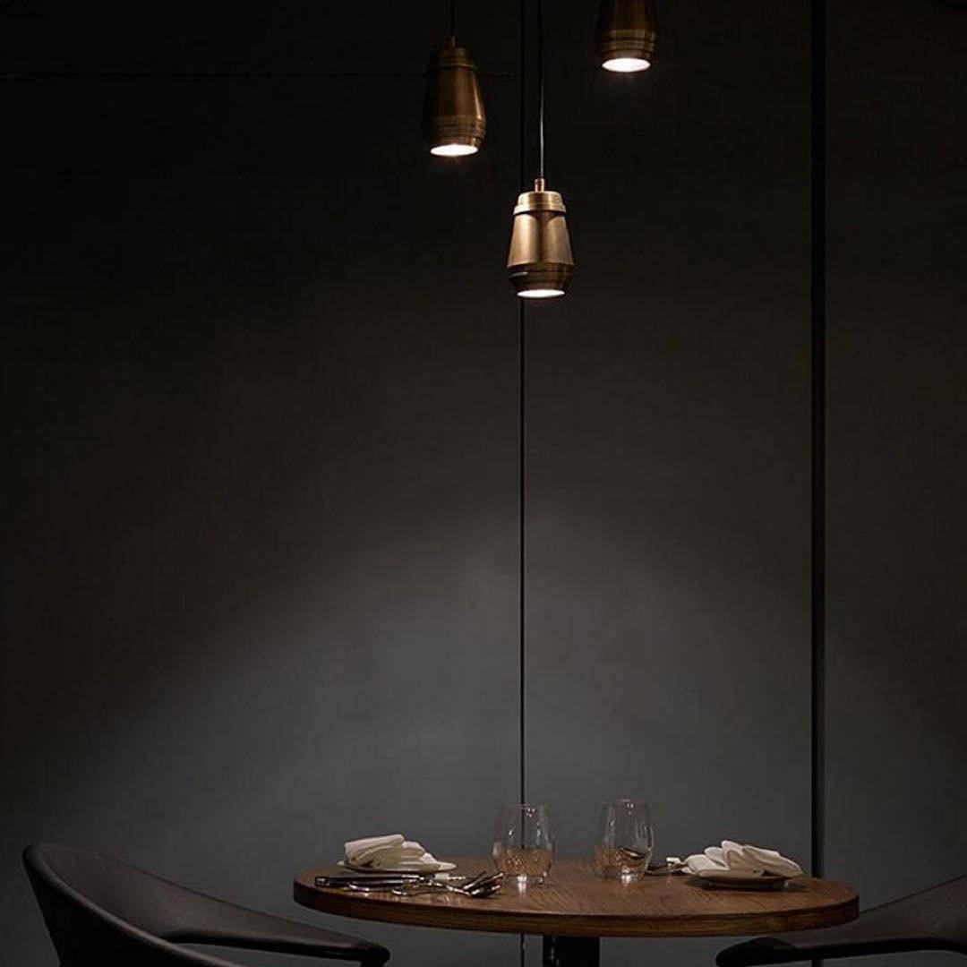 Cask Brushed Brass Cylinder Pendant Light for Modern Kitchen and Dining Areas