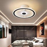Circular 19 Inch LED Ceiling Fan Bladeless Design Dimmable Lighting for Modern Home Office