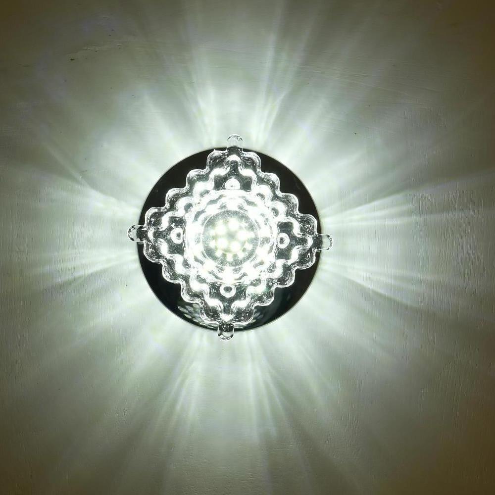 Modern Geometric LED Crystal Flush Mount Ceiling Light Fixture for Kitchen and Hallway