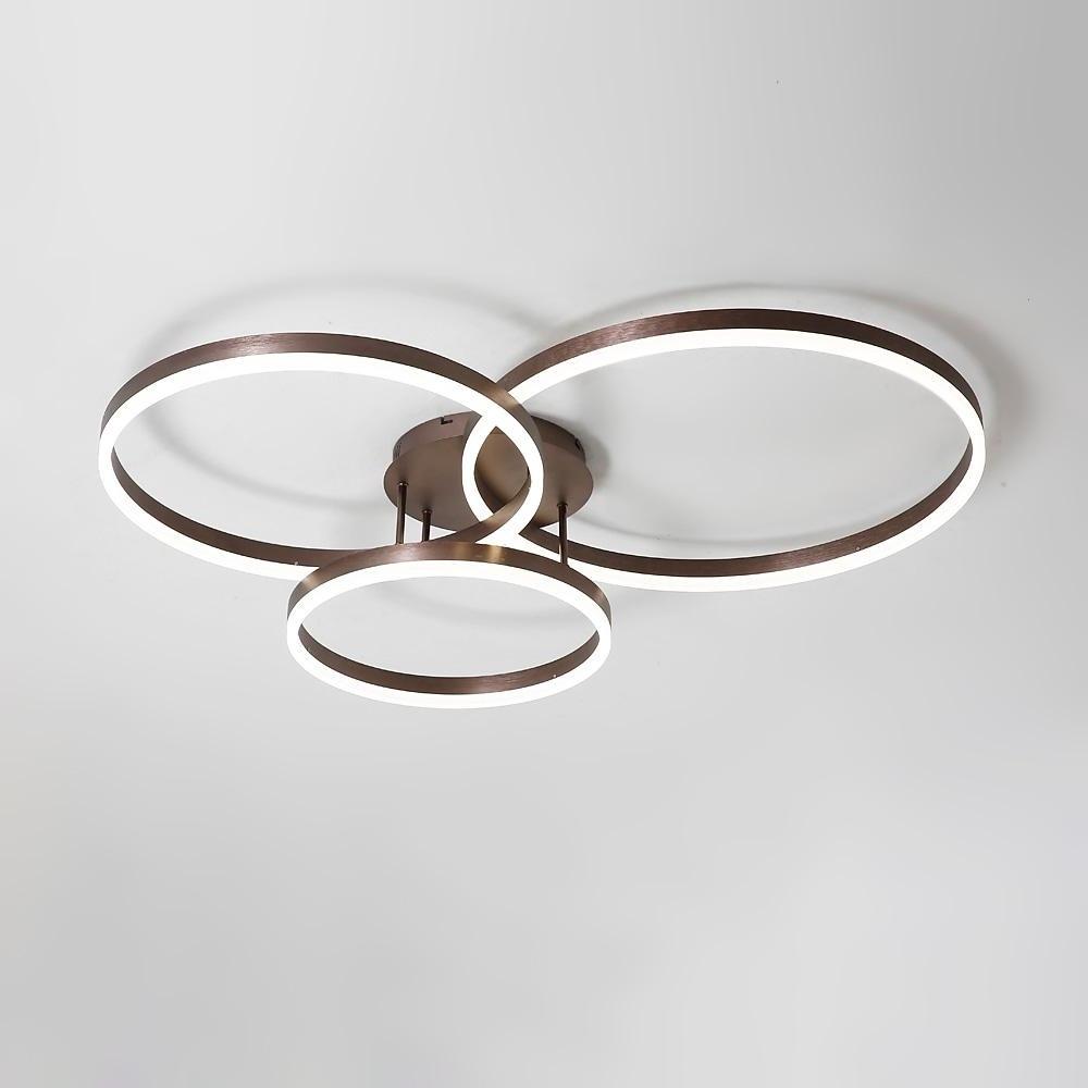 Modern 3 Ring Geometric LED Flush Mount Ceiling Light Minimalist Acrylic Living Room Fixture