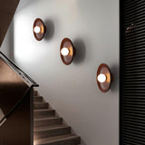 Centric Minimalist Wood Wall Lamp Set of Two Indoor Glass Sconce and Flush Mount Ceiling Light Fixture