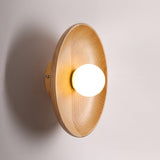 Centric Minimalist Wood Wall Lamp Set of Two Indoor Glass Sconce and Flush Mount Ceiling Light Fixture
