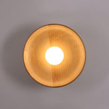 Centric Minimalist Wood Wall Lamp Set of Two Indoor Glass Sconce and Flush Mount Ceiling Light Fixture