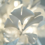 Ceramic Gingko Leaf Chandelier Luxury Branch Pendant Light Gold and White