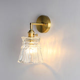 Chaika Glass and Brass Bracket Wall Sconce for Elegant Home Interiors