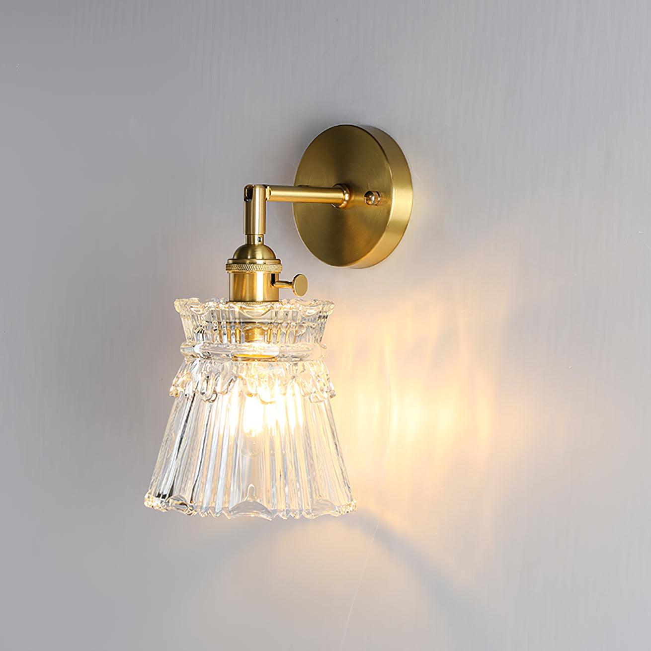Chaika Glass and Brass Bracket Wall Sconce for Elegant Home Interiors