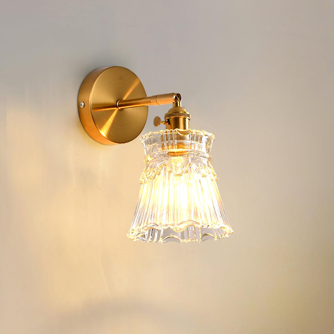 Chaika Glass and Brass Bracket Wall Sconce for Elegant Home Interiors