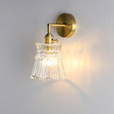 Chaika Glass and Brass Bracket Wall Sconce for Elegant Home Interiors