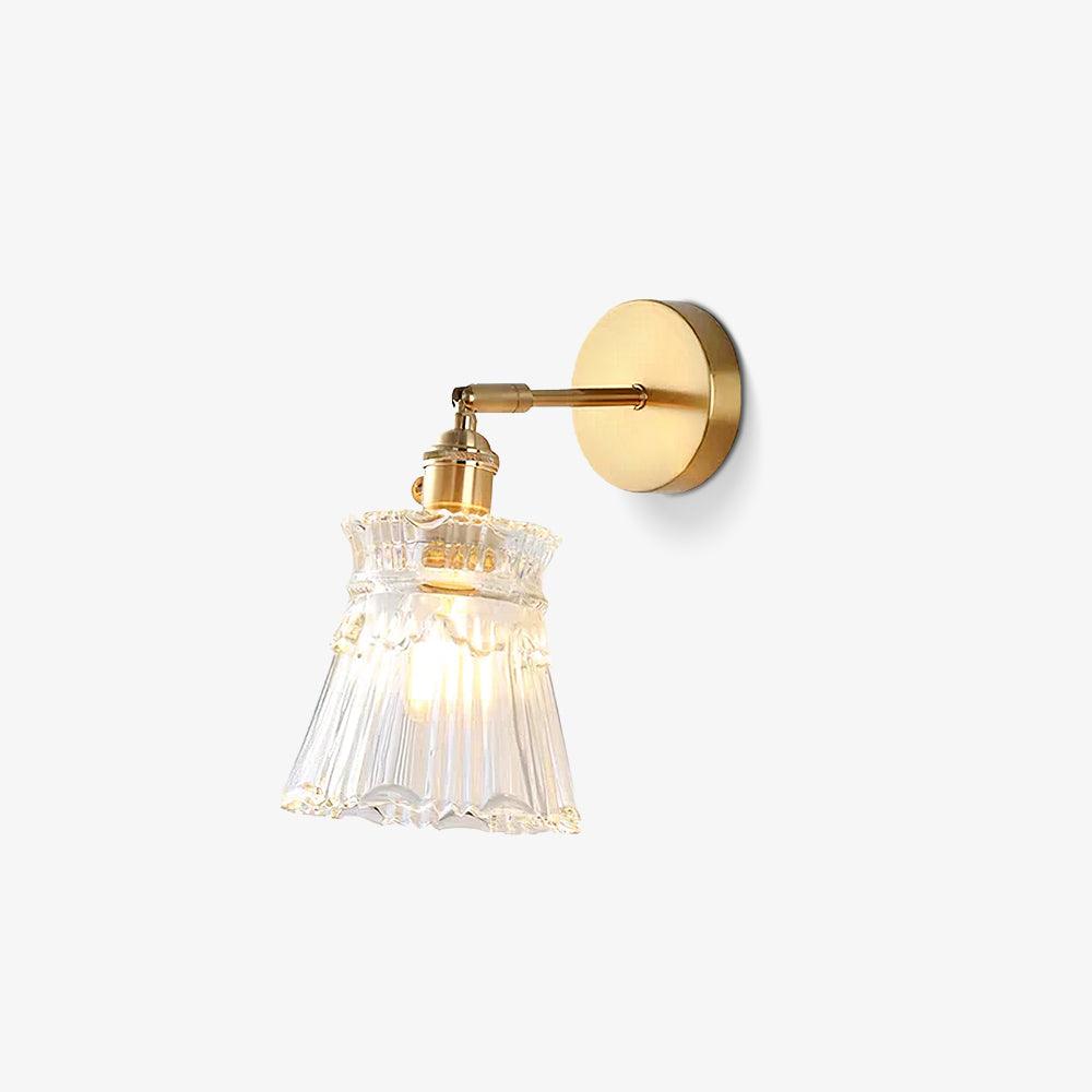 Chaika Glass and Brass Bracket Wall Sconce for Elegant Home Interiors