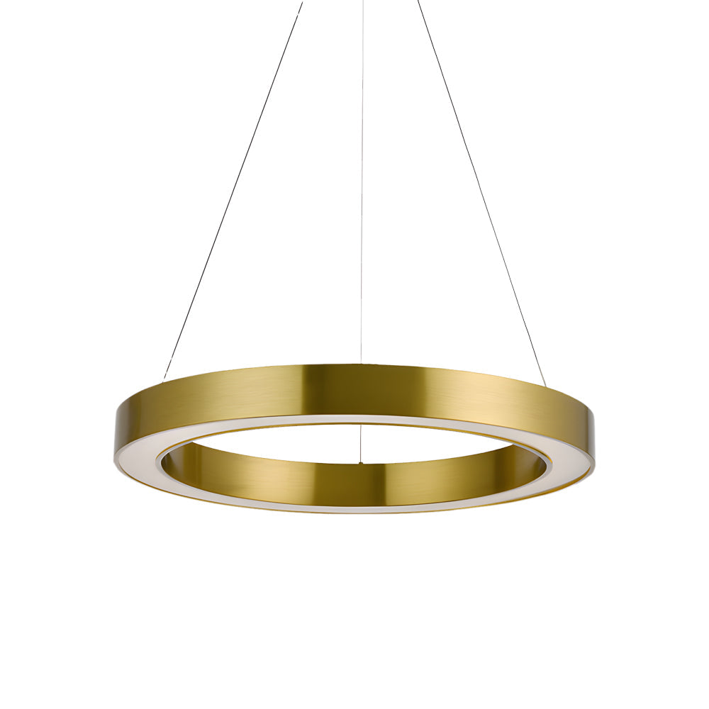 Champagne Gold Ring Shaped LED Pendant Light Modern Luxury Minimalist Ceiling Fixture