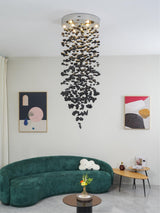 Charcoal Crown LED Pendant Light Large Alphabet S to Z Artistic Hanging Sculpture Chandelier