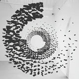 Charcoal Crown LED Pendant Light Large Alphabet S to Z Artistic Hanging Sculpture Chandelier