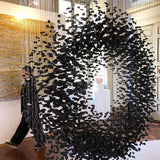 Charcoal Crown LED Pendant Light Large Alphabet S to Z Artistic Hanging Sculpture Chandelier