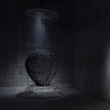Charcoal Crown LED Pendant Light Large Alphabet S to Z Artistic Hanging Sculpture Chandelier
