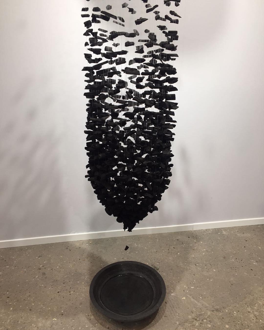 Charcoal Crown LED Pendant Light Large Alphabet S to Z Artistic Hanging Sculpture Chandelier