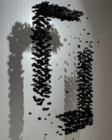 Charcoal Crown LED Pendant Light Large Alphabet S to Z Artistic Hanging Sculpture Chandelier