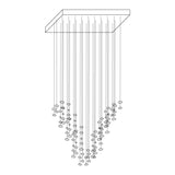 Charcoal Crown LED Pendant Light Large Alphabet S to Z Artistic Hanging Sculpture Chandelier