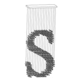 Charcoal Crown LED Pendant Light Large Alphabet S to Z Artistic Hanging Sculpture Chandelier