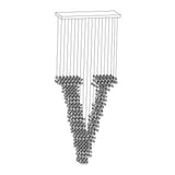 Charcoal Crown LED Pendant Light Large Alphabet S to Z Artistic Hanging Sculpture Chandelier