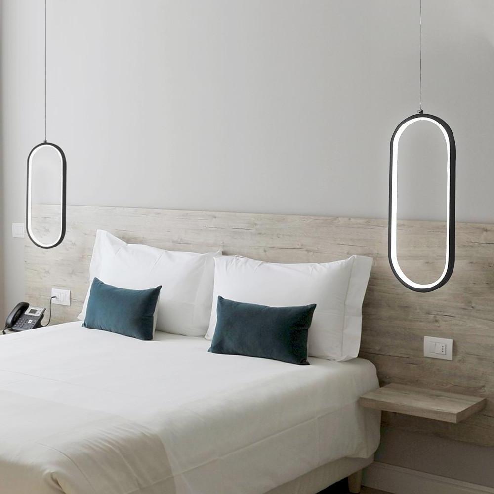 Chic Rounded Rectangle LED Pendant Lamp Adjustable Modern Hanging Ceiling Light for Dining Room