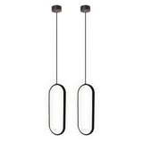 Chic Rounded Rectangle LED Pendant Lamp Adjustable Modern Hanging Ceiling Light for Dining Room