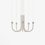 Chord Point Modern Minimalist Geometric LED Pendant Light Large White Hanging Ceiling Fixture