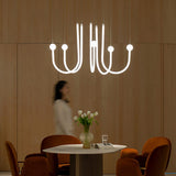 Chord Point Modern Minimalist Geometric LED Pendant Light Large White Hanging Ceiling Fixture