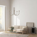 Chord Point Modern Minimalist Geometric LED Pendant Light Large White Hanging Ceiling Fixture