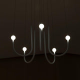Chord Point Modern Minimalist Geometric LED Pendant Light Large White Hanging Ceiling Fixture