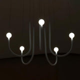 Chord Point Modern Minimalist Geometric LED Pendant Light Large White Hanging Ceiling Fixture