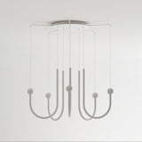 Chord Point Modern Minimalist Geometric LED Pendant Light Large White Hanging Ceiling Fixture