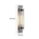 Chrome Industrial Flute Iron Wall Sconce Vintage Glass Tube Single Light Fixture