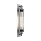Chrome Industrial Flute Iron Wall Sconce Vintage Glass Tube Single Light Fixture